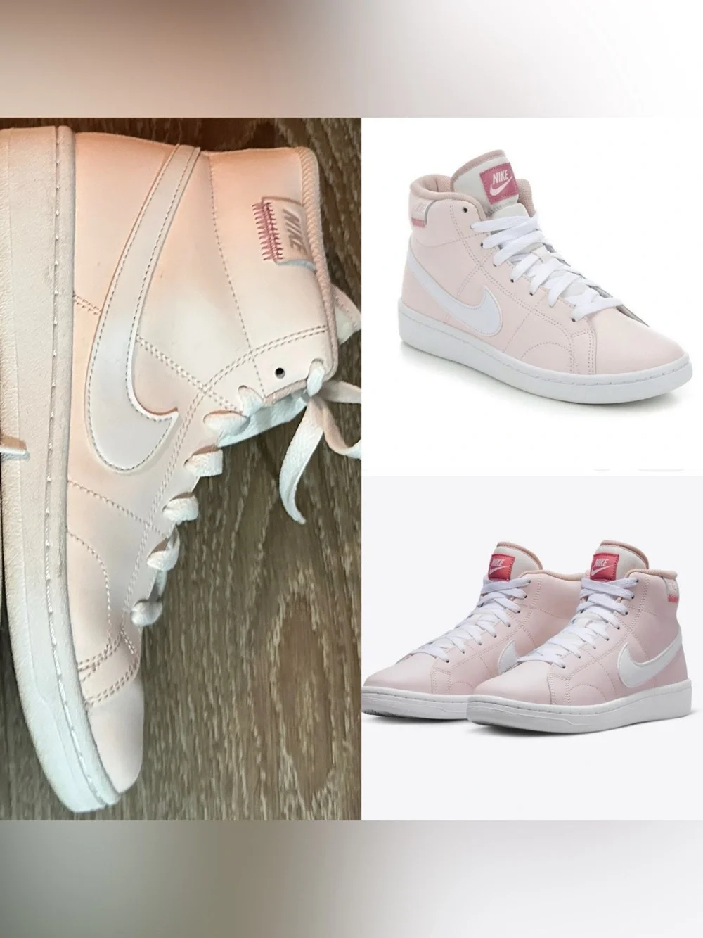 Nike WOMEN'S NIKE COURT ROYALE 2 MID SNEAKERS size 7 Pink White VGC